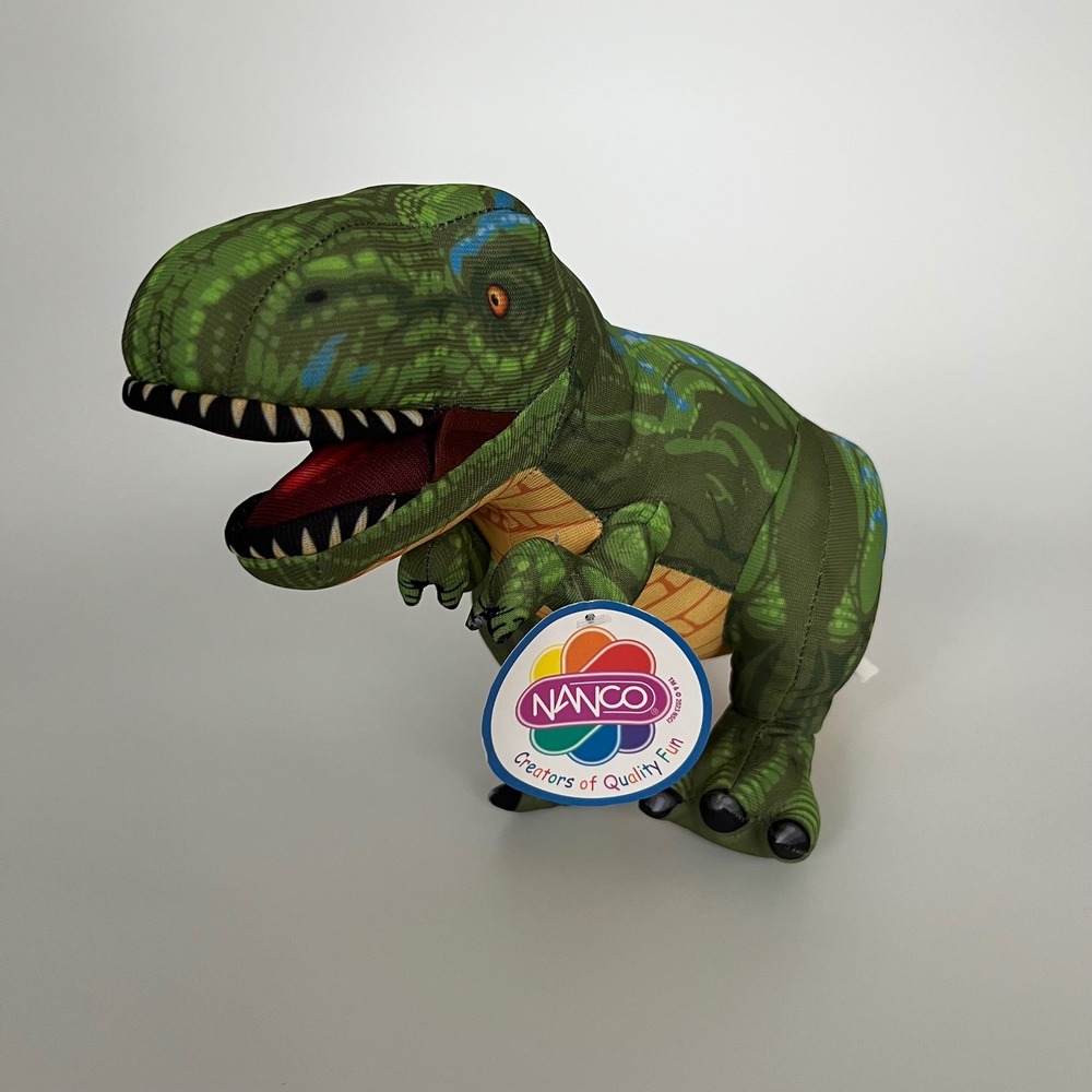 Nanco‎ T-Rex Dinosaur Plush Green Blue Tyrannosaurus Rex Stuffed Animal Toy 13in